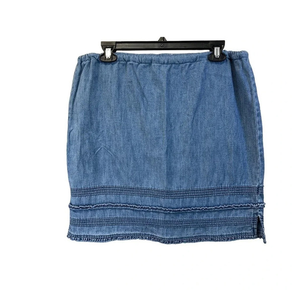 Womens Denim Skirt Blue  Drawstring Waist No tags - Picture 2 of 5